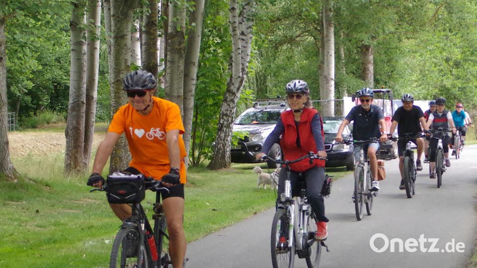 Das Team des Allgemeinen Deutschen Fahrradclub (ADFC) ging mit einem guten Dutzend Radlern auf eine Tour in den Steinwald. Bild: abi