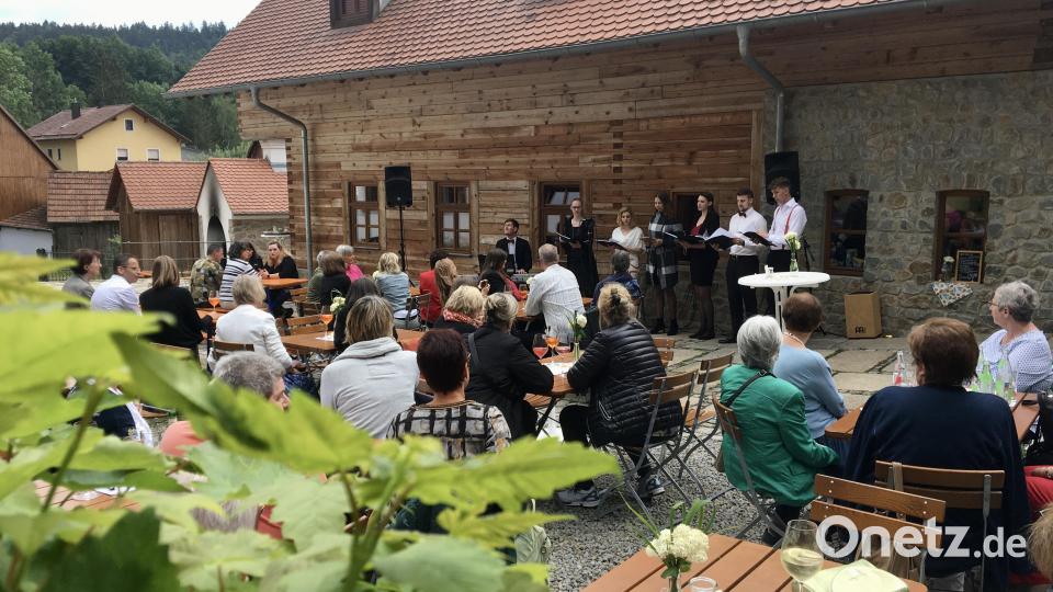 Das Ensemble Horizing mit (von links): Johannes Raab, Lisa-Marie Holzschuh, Sarah Müller, Kristina Kötterl, Anna-Maria Ruidisch, Andreas Pürner und Adrian Raab. Bild: gri
