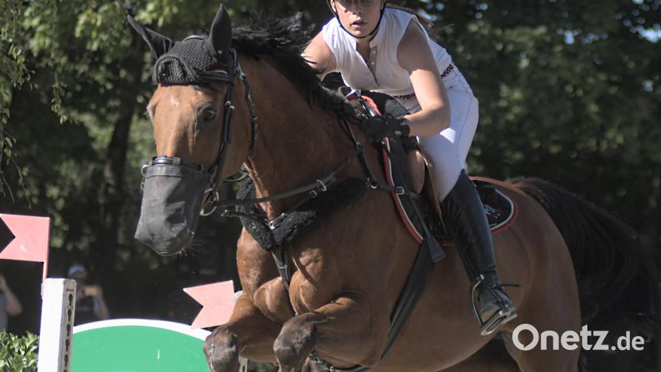 Nicole Breindl aus Berching auf "Balou" war im M*-Springen mit Siegerrunde nicht zu schlagen. Bild: otr