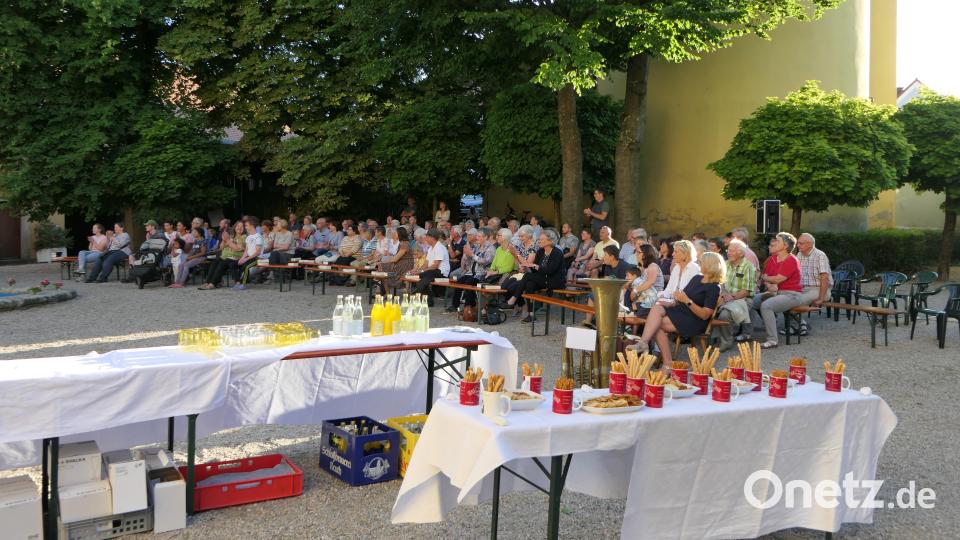 Die Abendserenade im Schlosshof Wildenreuth war gut besucht. Bild: ils
