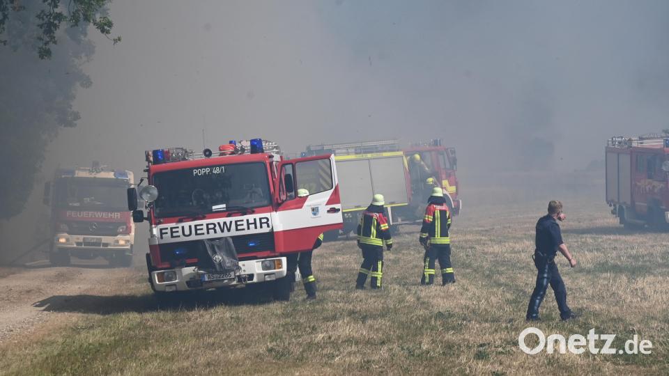 Bei Poppenricht brannte am Dienstagnachmittag ein Feld. Bild: gf