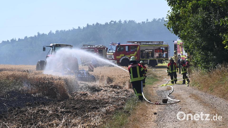 Bei Poppenricht brannte am Dienstagnachmittag ein Feld. Bild: gf