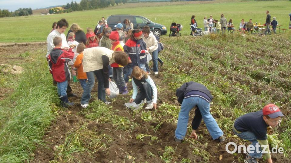 Auch Kartoffelklauben ist Teil des Ferienprogramms. Bild: buc