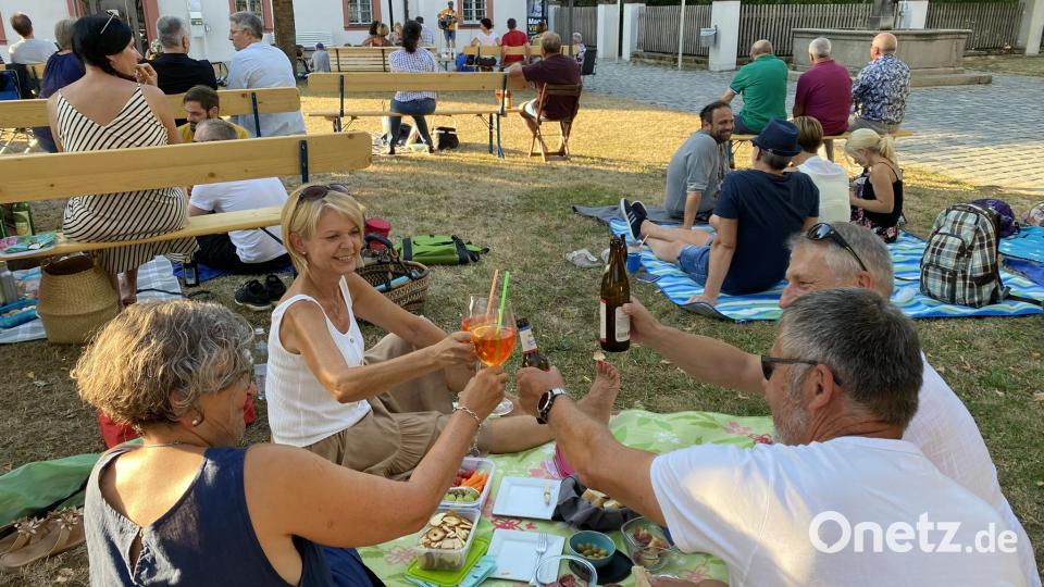 In entspannter Atmosphäre mit guten Freunden, leckeren Snacks und beliebter Musik einen schönen Abend genießen - oder kurz gesagt: Sommer-Picknick mit Ben Stone im Nabburger Schloßhof. Bild: aub
