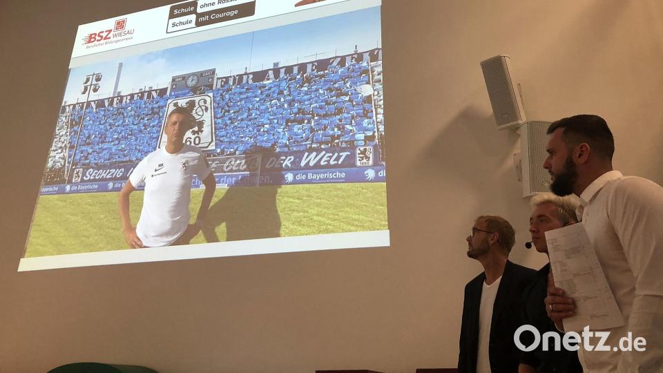 Pate Michael Köllner (Trainer des TSV 1860 München) gratulierte per Video-Botschaft. Bild: wro