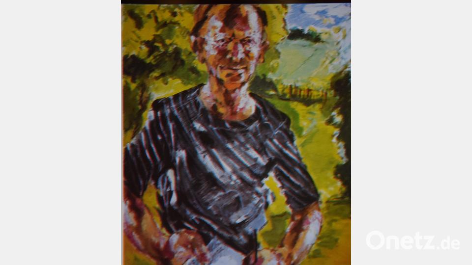 Dieses Selbstportrait des Künstlers J.K.S. Hohburg für eine Ausstellung ist auf Postkarten gedruckt. Bild: bö