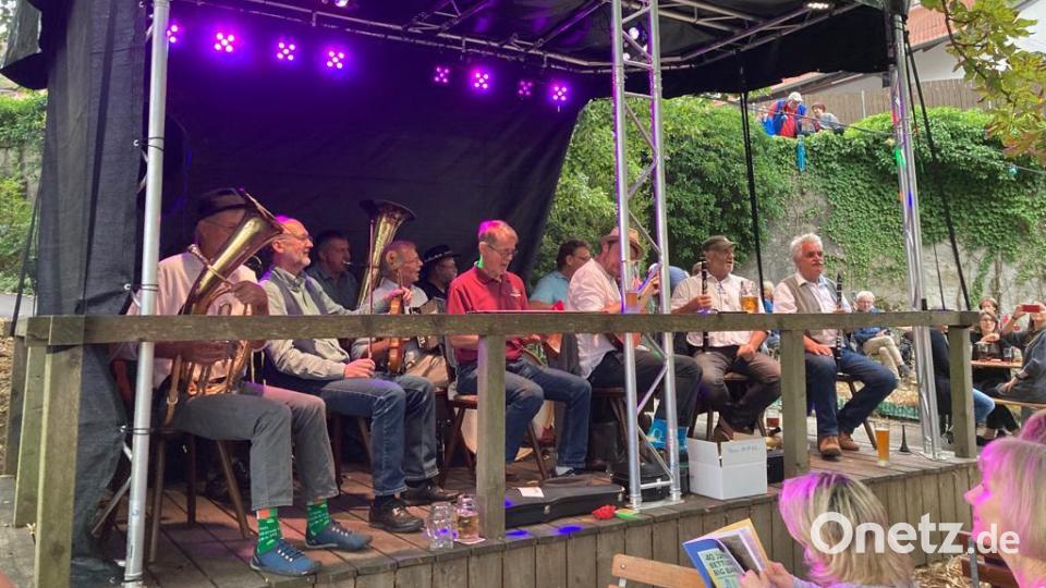 Beim Freiluftkonzert im Landkutsche-Biergarten präsentierten sich die Bettler über vier Stunden entspannt und doch musikalisch hochwertig. Bild: ige