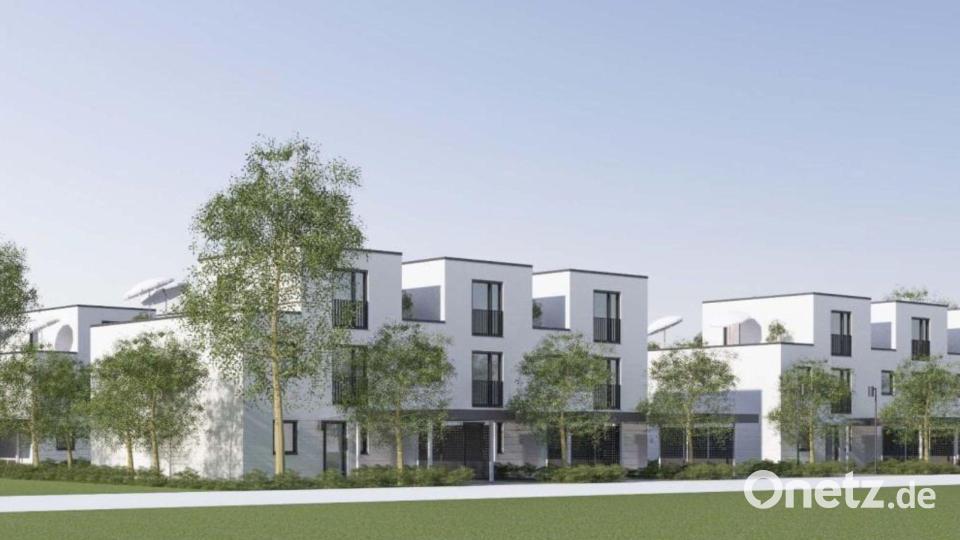 Weg vom Einfamilienhaus, hin zu Reihen- und Doppelhäusern auf geringerer Fläche: So könnte eine Siedlung nach den Vorstellungen der Kewog im Landkreis Tirschenreuth aussehen - auch im sozialen Wohnungsbau. Grafik: architecture by ellmer-ellmer.de/Kewog Tirschenreuth