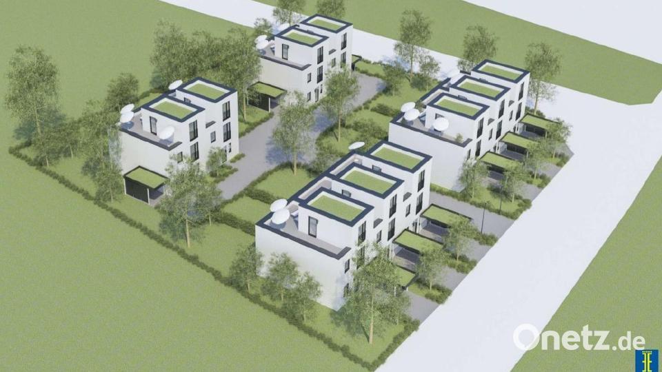 Weg vom Einfamilienhaus, hin zu Reihen- und Doppelhäusern auf geringerer Fläche: So könnte eine Siedlung nach den Vorstellungen der Kewog im Landkreis Tirschenreuth aussehen - auch im sozialen Wohnungsbau. Grafik: architecture by ellmer-ellmer.de/Kewog Tirschenreuth