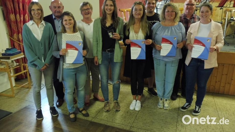 Sie sind schon 15 oder gar 20 Jahre bei den Marktbläsern. Bild: mma