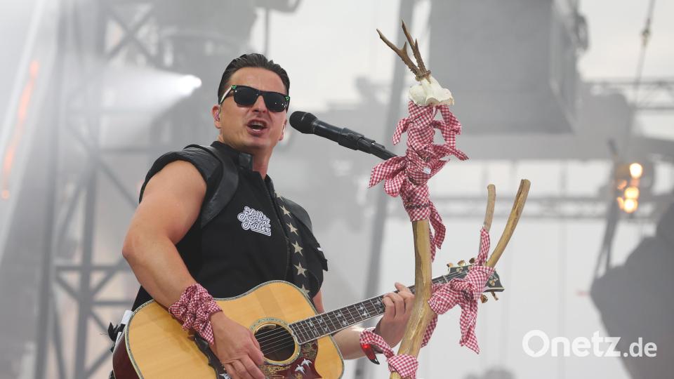 Andreas Gabalier begeisterte über 90000 Fans in München. Bild: Karl-Josef Hildenbrand/dpa
