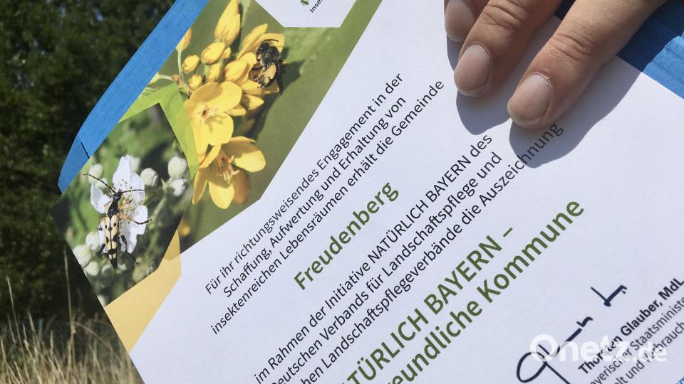 Mit der Urkunde hat die Gemeinde Freudenberg ihren neuen Titel schwarz auf weiß. Bild: gri