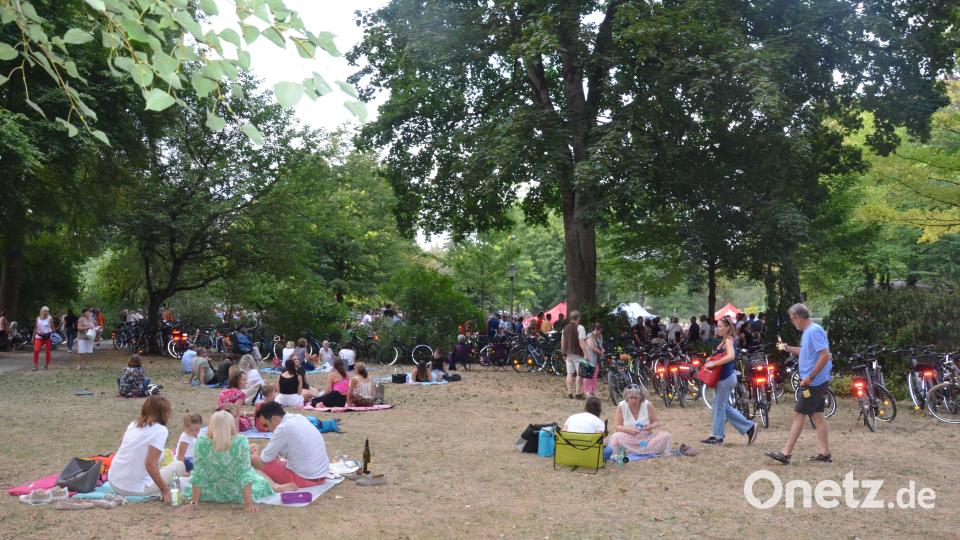 Die Besucher saßen sogar außerhalb der Wiese. Bild: Kunz
