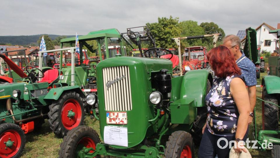 Oldie-Traktoren soweit das Auge reicht gab es beim Oldtimertreffen zu sehen. Bild: frd