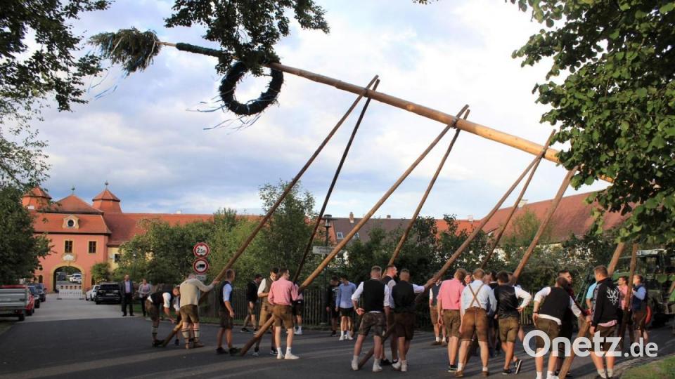 Mit dem Kirwabaum-Aufstellen begann in Speinshart ein zünftiges Feier-Wochende Bild: do