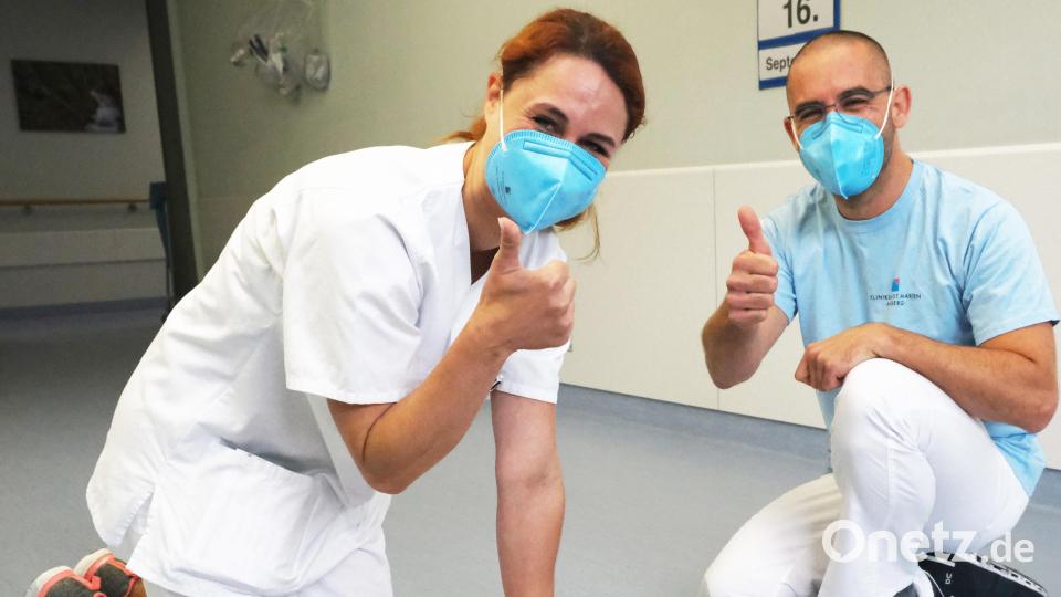 Auch im Klinikum Amberg wird das Wissen zum Thema Wiederbelebung aufgefrischt. Am Freitag, 23. September, findet ab 16 Uhr auf dem Marktplatz ein ein Aktionstag dazu statt. Bild: Klinikum/Dietl/exb