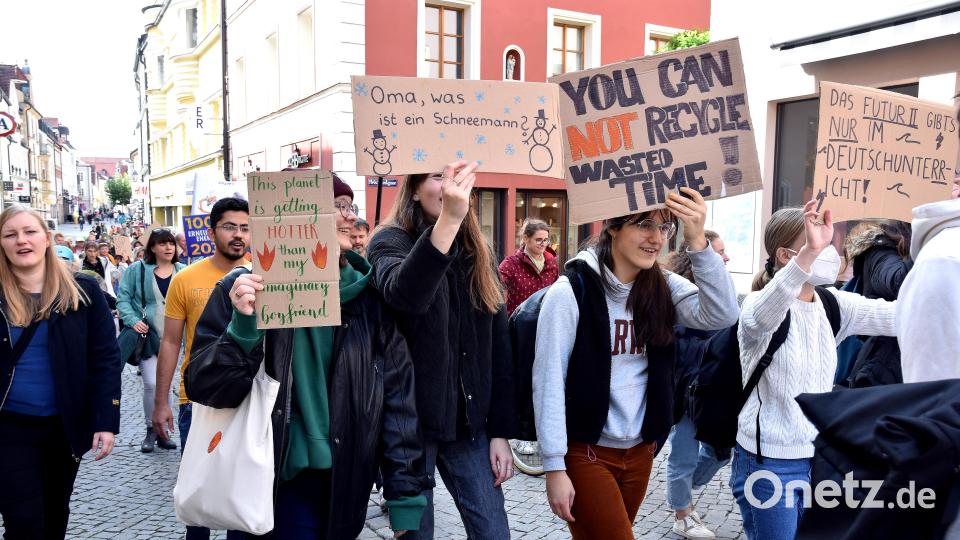 Die Demonstranten zogen am Freitag vom Maltesergarten zum Marktplatz. Bild: Stephan Huber