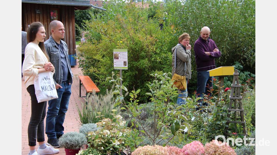 Viele Besucher nutzten bei der Obstbörse auch die Gelegenheit zu einem Spaziergang durch den Naturerlebnisgarten. Bild: kro