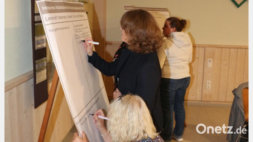 Die Bürger trugen noch zahlreiche weitere Ideen in die bereitgestellten Flipcharts und den ausgelegten Ortsplan ein. Bild: rpp