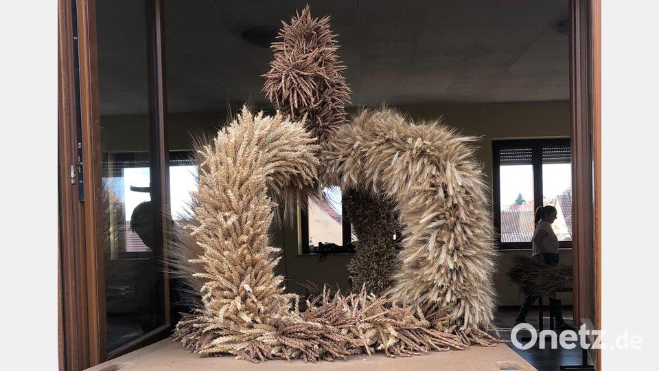 So sieht die fertige Erntekrone aus. Bild: mad