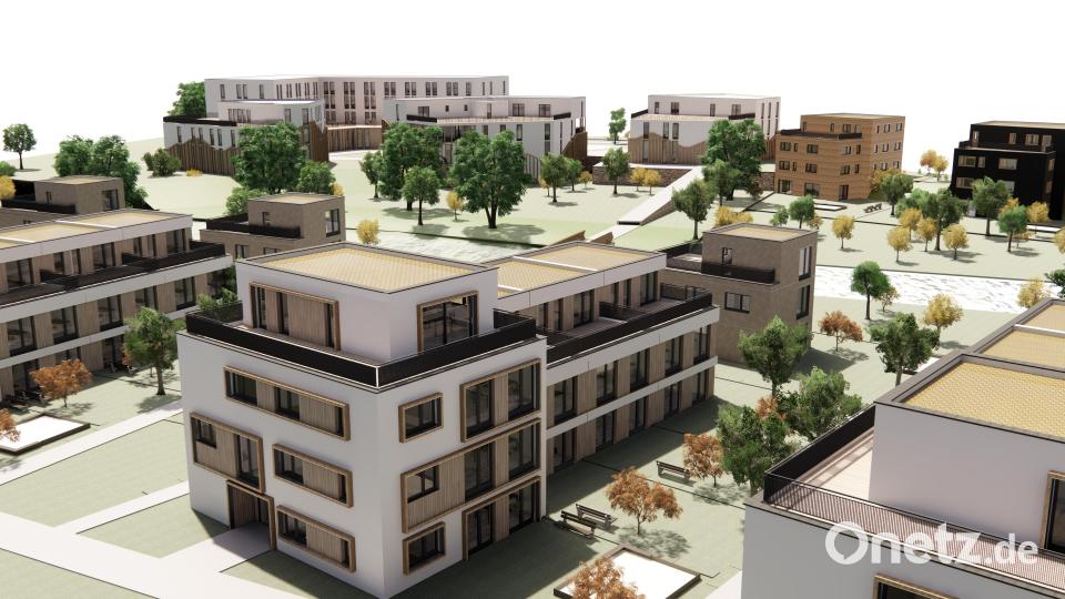 Auf einer Fläche von vier Hektar entstehen an der Seepromenade in Kemnath unter anderem 100 Wohneinheiten, ein Parkhaus und ein Hotel. Bild: Ziegler-Group/exb
