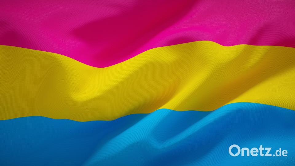 Die Pansexuell Pride Flagge. Diese Flagge steht für Menschen, die sich zu allen Geschlechtern hingezogen fühlen. Die Farbe Magenta steht hier für sexuelle Anziehung zum weiblichen Spektrum, Cyan für die Anziehung zum männlichen Spektrum und Gelb für die Anziehung zu nicht-binären* Menschen. Bild: Negro Elkha/ Adobe Stock