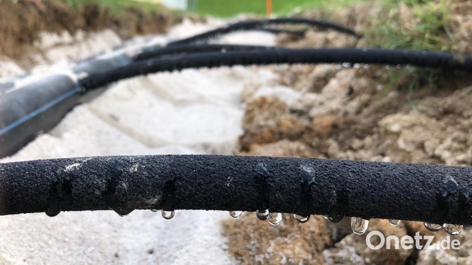 Bei der SpVgg Weigendorf sorgen künftig diese Schläuche für die Bewässerung des Rasens. Bild: Hans Deckers/exb
