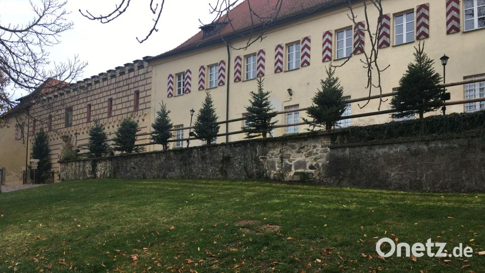 Das neue Lichtkonzept der Fachhochschule Coburg, das installiert wird, setzt das Schloss in Szene.. Bild: ihl