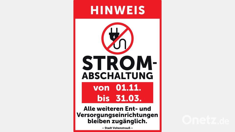 Die Stadt Vohenstrauß schaltet am Wohnmobil-Stellplatz an der Stadthalle bis 31. März den Strom ab. Bild: Stadt Vohenstrauß/exb
