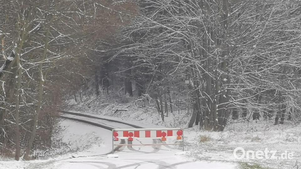 Die Gemeindeverbindungsstraße von Büchelberg nach Pfrentschweiher bleibt weiterhin gesperrt. Bild: gz