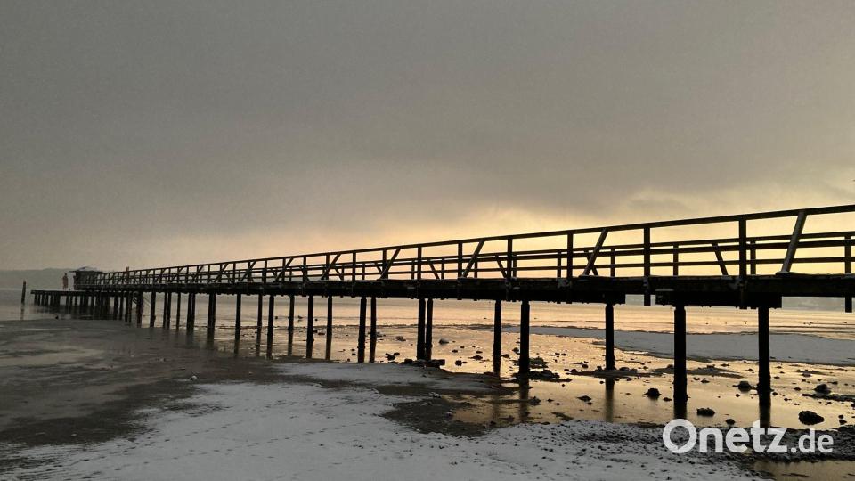 Winterlich: Am Ostseebad in Flensburg liegt Schnee. Bild: Birgitta von Gyldenfeld/dpa