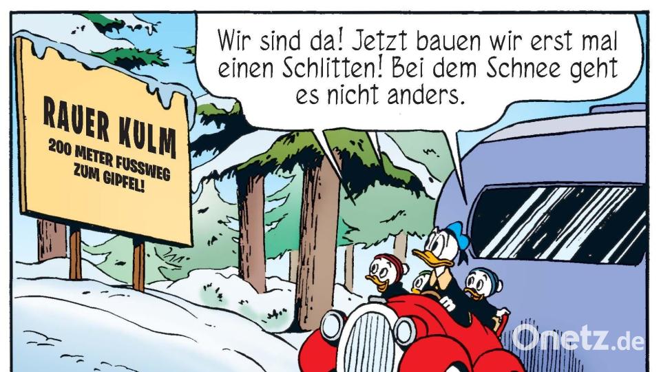 Donald Duck und seine Neffen auf dem Weg zum Rauen Kulm. Bild: ©2023 Egmont Ehapa Media/Disney