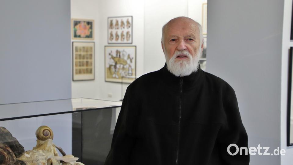 Der tschechische Surrealist Jan Švankmajer war zu der Ausstellung seiner Objekte, Bilder und Filme aus Prag angereist. Bild: Thomas Dobler