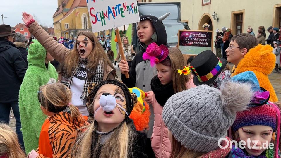 Diesmal waren besonders viele Zugteilnehmer, aber auch Zuschauer da – und alle maskiert. Ging schließlich um einen Weltrekord nach dem Faschingszug. Bild: Heike Unger