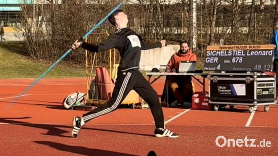 Leonard Sichelstiel (ESV Amberg) siegte im Speerwerfen. Bild: Sichelstiel