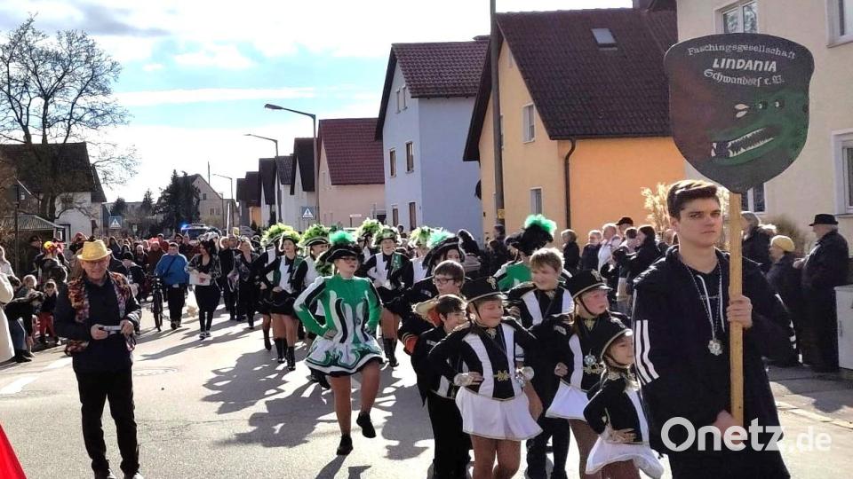 Ein &quot;Lindwurm light&quot; bewegte sich am Faschingsdienstag durch die Straßen des Lindenviertels. Bild: Hirsch
