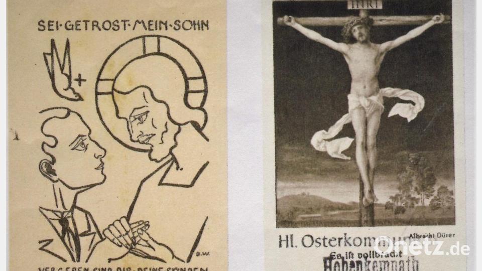 Auf Ursensollens Heimatpfleger Josef Schmaußer üben die alten Beichtzettel eine gewisse Faszination aus. Hier ein Beichtzettel von St. Martin Amberg (links) und einer aus Hohenkemnath (rechts) . Repro: ads