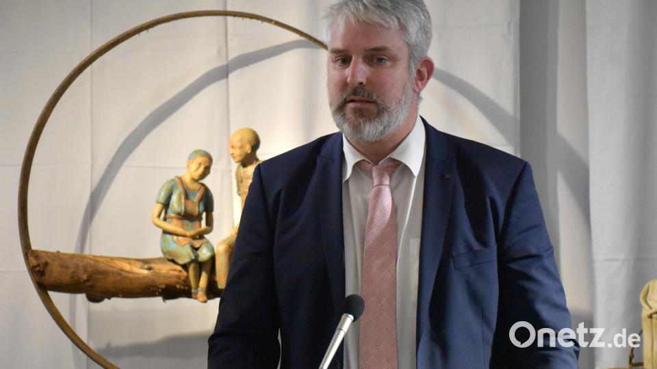 Thomas Lang, Bürgermeister von Lauf, freute sich über die herzliche Freundschaft zwischen Vertretern beider Städte. Bild: &quot;ubb