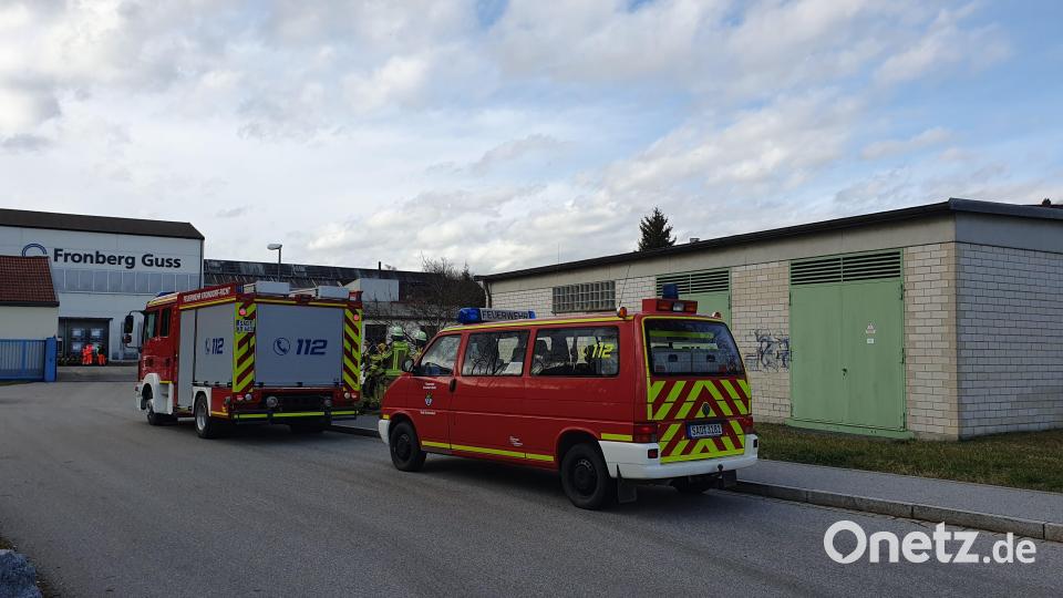 Bei Fronberg Guss wurde ein Glimmbrand entdeckt. Die Feuerwehren rückten mit rund 50 Aktiven an. Bild: Hösamer