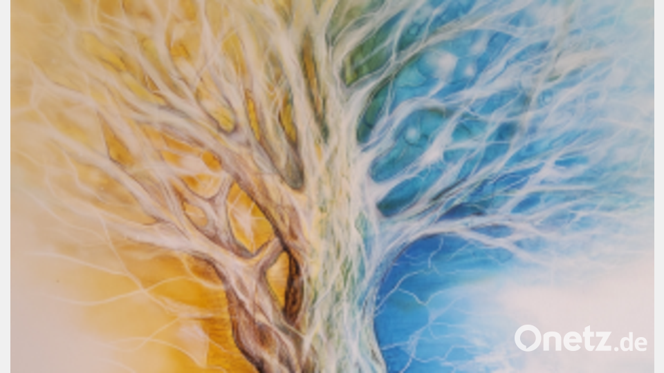 Herbert Winter zeigt großformatige Aquarelle wie diesen Geisterbaum. Bild:  Herbert Winter/exb