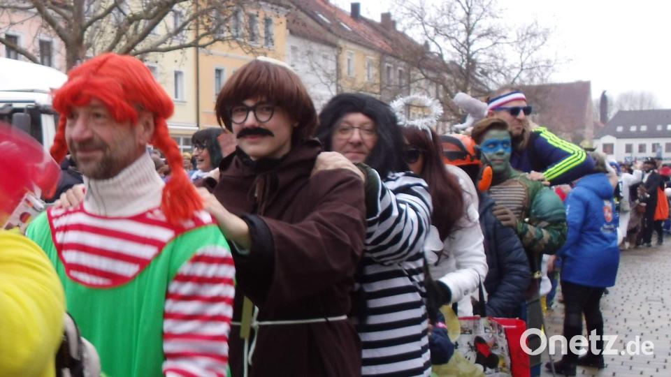 Schnappschüsse von der Weltrekordpolonaise in Hirschau. Bild: u