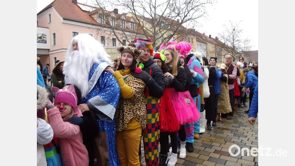 Schnappschüsse von der Weltrekordpolonaise in Hirschau. Bild: u