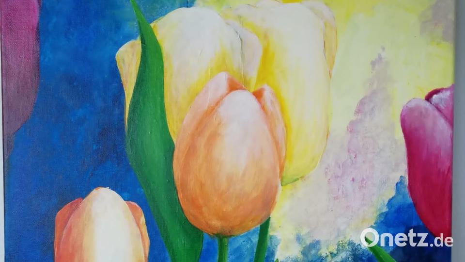 Eine bunte Frühlingswelt, entstanden in der Kunstwerkstatt des &quot;KUKUVE&quot;. Bild: Petra Thomas/exb