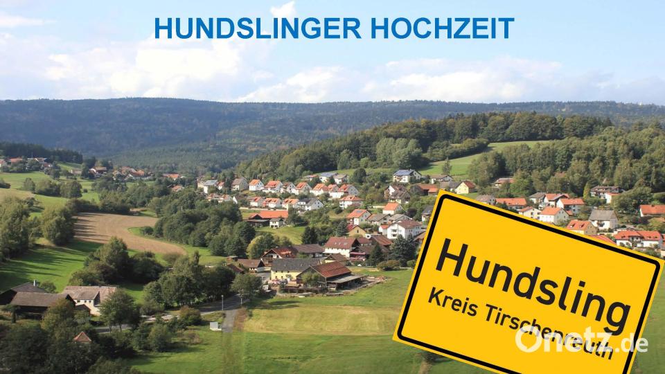 Auf diesem Plakat steht es Schwarz auf Gelb: &quot;Hundsling&quot; liegt im Kreis Tirschenreuth. Grafik: Maximilian Lüftner/C3