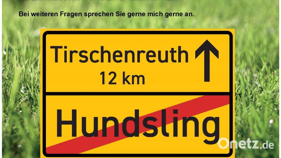 In ihrem Film soll alles exakt der Realität nach empfunden sein. Deshalb hat Produzentin Christina Baumer die Ortsschilder für ihr fiktives Dorf &quot;Hundsling&quot; in Auftrag gegeben. Sie sollen einige Ortsschilder von Friedenfels während der Dreharbeiten ersetzen. Grafik: Maximilian Lüftner/C3