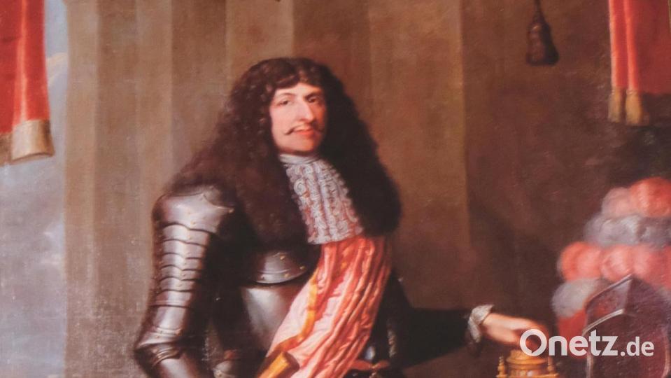Pfalzgraf Christian August von Sulzbach , der Erbauer des Alten Pflegschlosses in Floß, ist dort nun auch mit einem Bild verewigt. Bild: le