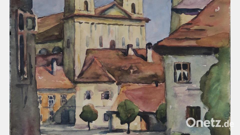 Der Johannisplatz und die Stiftskirche um 1946 zeigt dieses Bild von Karl Kubatschka. Repro: Georg Schrott/exb