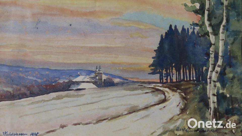 Dieses Werk von Karl Kubatschka zeigt eine Ansicht von Waldsassen im Winter von Norden aus. Repro: Georg Schrott/exb