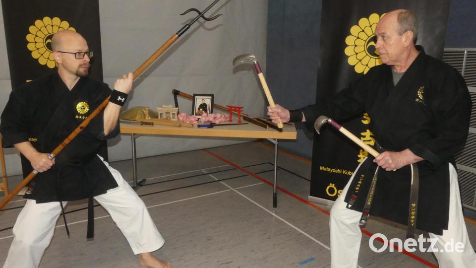 Franco Saguinetti (rechts) trainiert mit Christian Brüchner. Bild: rn