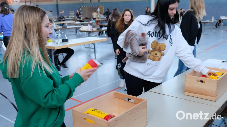 Der Duden war hilfreich. Aber auch Maskottchen und Glücksbringer durften beim Start in die Abiturprüfungen nicht fehlen. Bild: do